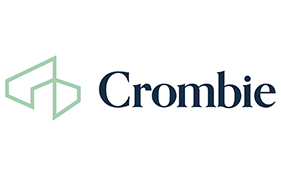 BOMA BEST - The Crombie logo, highlighted by a geometric green outline, elegantly showcases the brand name in dark blue text. Its design reflects a commitment to sustainable practices, aligning with BOMA BEST standards while creating an inviting and stylish touch for any home.