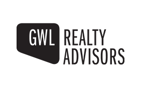 BOMA BEST - The black and white GWL Realty Advisors logo features "GWL" in a black speech bubble above the bold, uppercase letters of "REALTY ADVISORS." This design subtly reflects their BOMA BEST commitment to sustainable home practices.