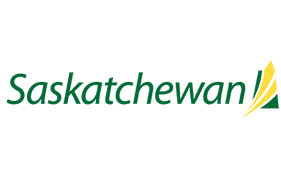 BOMA BEST - Green text "Saskatchewan" with a stylized wheat symbol, indicating its homegrown essence, in green and yellow on the right side. The white background complements this nod to Saskatchewan's agricultural pride. Certified by BOMA BEST for environmental excellence and sustainability.